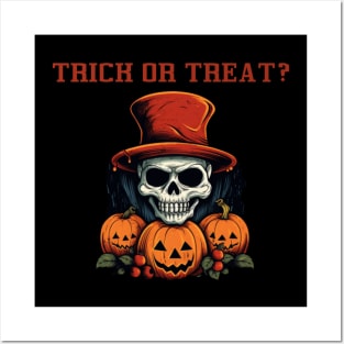 Trick or treat? halloween patterns, pumpkin and skull Posters and Art
